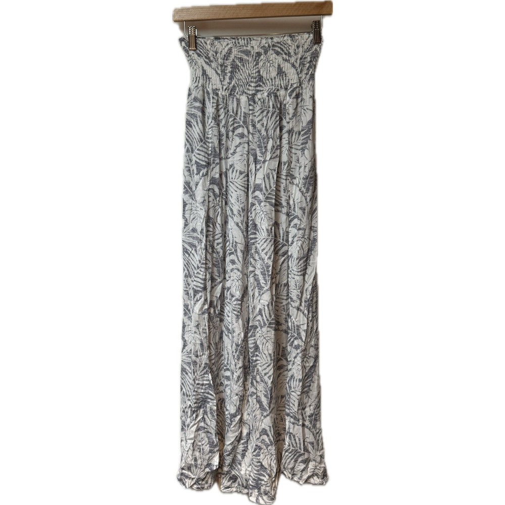 REWASH Pants Blue & White Smocked Waist Wide Leg Resort Beach Vacation Size M - Picture 2 of 4